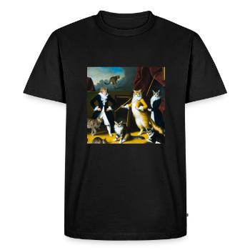 Cat Art History - Men's Premium Organic T-Shirt - black - Front - Nico (187cm)