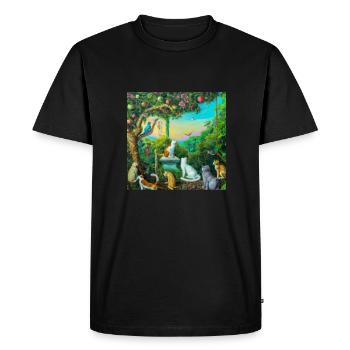 Cat Art History - Men's Premium Organic T-Shirt - black - Front - Nico (187cm)