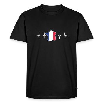 Fraternité Liberte Egalite Français Révolution - T-shirt Premium bio Homme - noir - Devant - Nico (187cm)