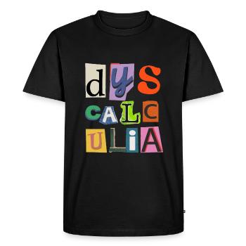 SPED Neurodiversité Dyscalculie - T-shirt Premium bio Homme - noir - Devant - Nico (187cm)