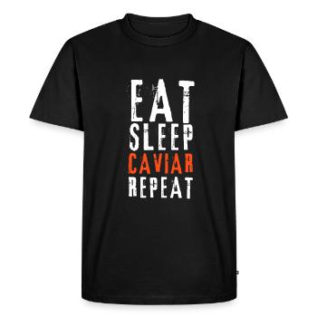 Caviar rouge de saumon à la russe - T-shirt Premium bio Homme - noir - Devant - Nico (187cm)