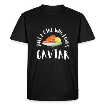 Caviar rouge de saumon à la russe - T-shirt Premium bio Homme - noir - Devant - Nico (187cm)