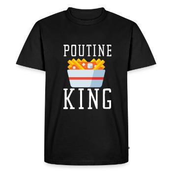 Cheese Curds Gravy Mix Canada Poutine - Men's Premium Organic T-Shirt - black - Front - Nico (187cm)