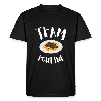 Cheese Curds Gravy Mix Canada Poutine - Men's Premium Organic T-Shirt - black - Front - Nico (187cm)