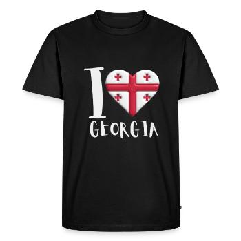 Georgian Flag - Men's Premium Organic T-Shirt - black - Front - Nico (187cm)