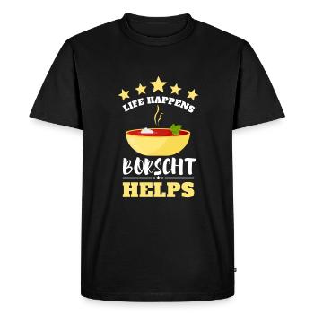 Borsch Beetroot Ukrainian Borscht - Men's Premium Organic T-Shirt - black - Front - Nico (187cm)