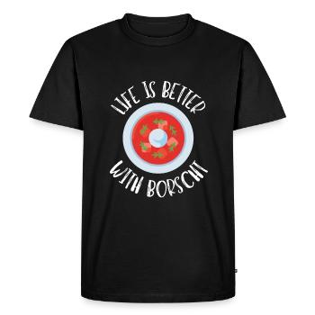 Borsch Beetroot Ukrainian Borscht - Men's Premium Organic T-Shirt - black - Front - Nico (187cm)