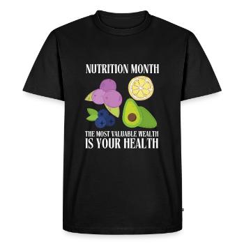 Holistic Nutritionist National Nutrition Month - Men's Premium Organic T-Shirt - black - Front - Nico (187cm)
