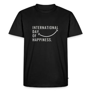 International Day Of Happiness - Men's Premium Organic T-Shirt - black - Front - Nico (187cm)