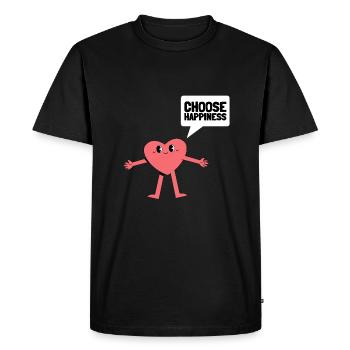 International Day Of Happiness - Men's Premium Organic T-Shirt - black - Front - Nico (187cm)