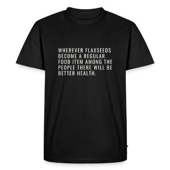 Superfood Flax Oil - Men's Premium Organic T-Shirt - black - Front - Nico (187cm)
