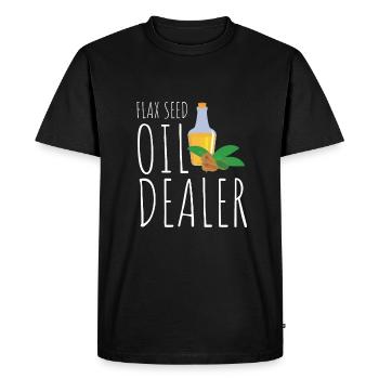Superfood Flax Oil - Men's Premium Organic T-Shirt - black - Front - Nico (187cm)