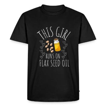 Superfood Flax Oil - Men's Premium Organic T-Shirt - black - Front - Nico (187cm)
