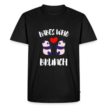 Babes Who Brunch Squat - Men's Premium Organic T-Shirt - black - Front - Nico (187cm)