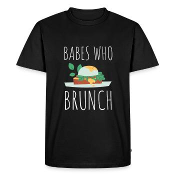 Babes Who Brunch Squat - Men's Premium Organic T-Shirt - black - Front - Nico (187cm)