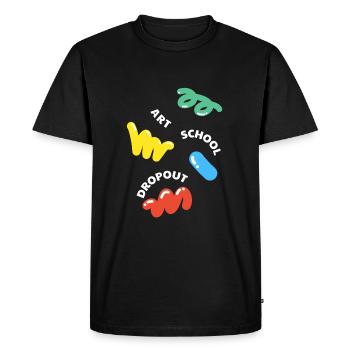Art School Dropout - Men's Premium Organic T-Shirt - black - Front - Nico (187cm)