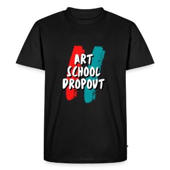 Art School Dropout - Men's Premium Organic T-Shirt - black - Front - Nico (187cm)