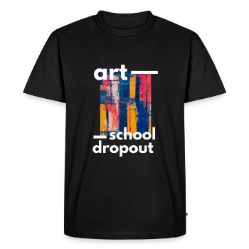 Art School Dropout - Men's Premium Organic T-Shirt - black - Front - Nico (187cm)