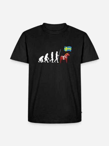 Sverige Sweden Swedish Dala Horse Dalecarlian - Ekologisk premium-T-shirt herr - svart
