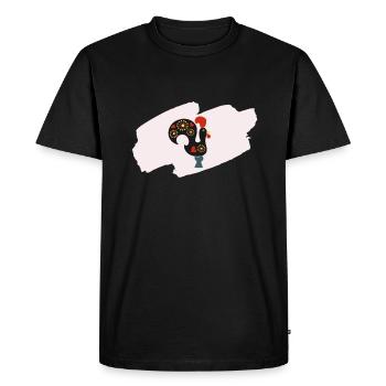 Galo de Barcelos Coq portugais - T-shirt Premium bio Homme - noir - Devant - Nico (187cm)