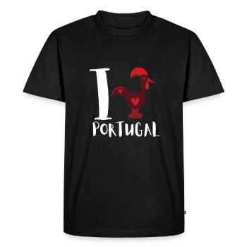 Galo de Barcelos Coq portugais - T-shirt Premium bio Homme - noir - Devant - Nico (187cm)