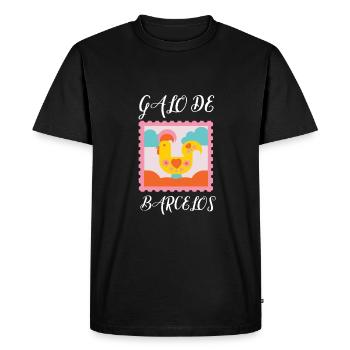 Galo de Barcelos Coq portugais - T-shirt Premium bio Homme - noir - Devant - Nico (187cm)