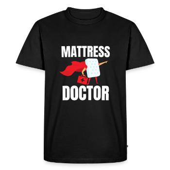 Meilleur vendeur de matelas de lit Docteur - T-shirt Premium bio Homme - noir - Devant - Nico (187cm)