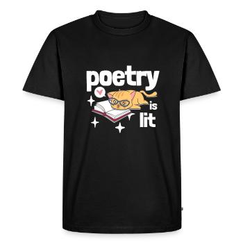 La poésie est éclairée - T-shirt Premium bio Homme - noir - Devant - Nico (187cm)