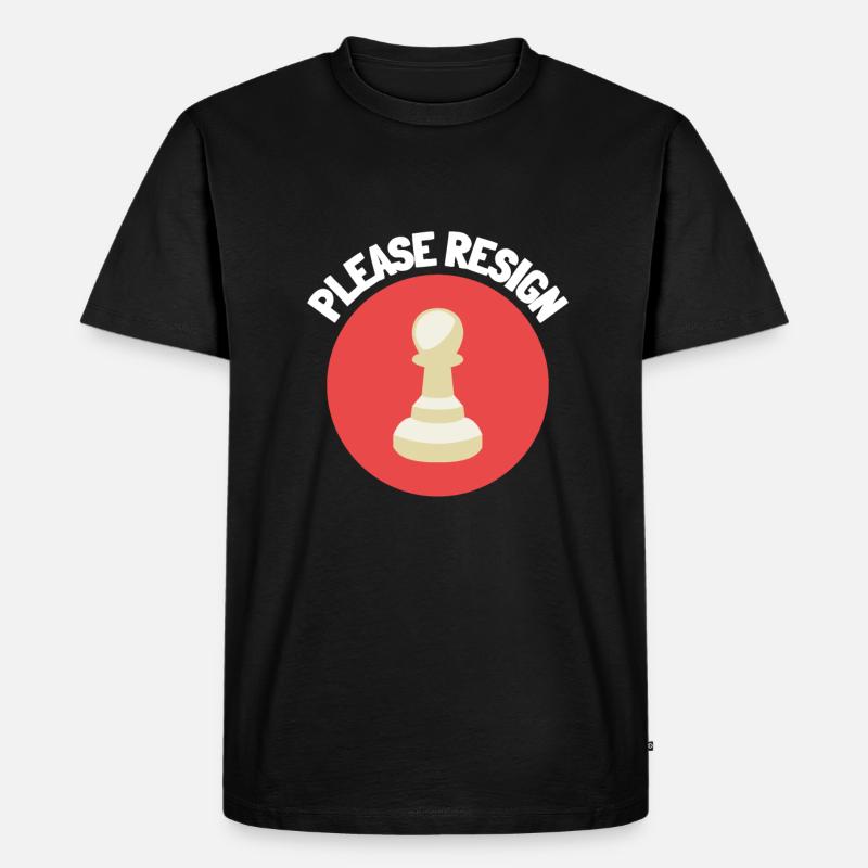 Chess Please Resign - Männer Premium Bio T-Shirt - Schwarz