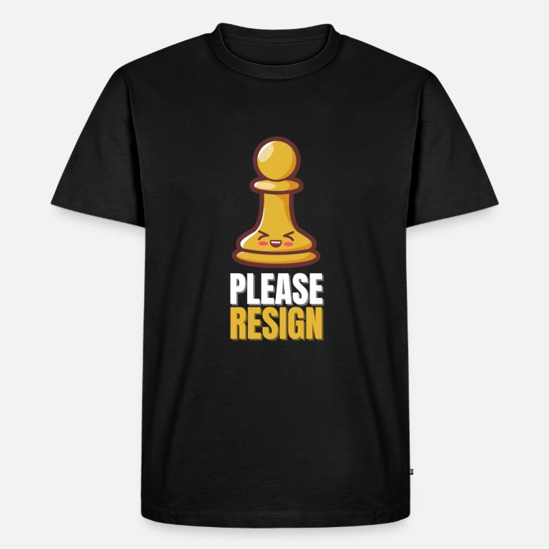 Chess Please Resign - Männer Premium Bio T-Shirt - Schwarz