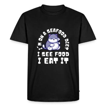 Fat Cat Obesity - Men's Premium Organic T-Shirt - black - Front - Nico (187cm)