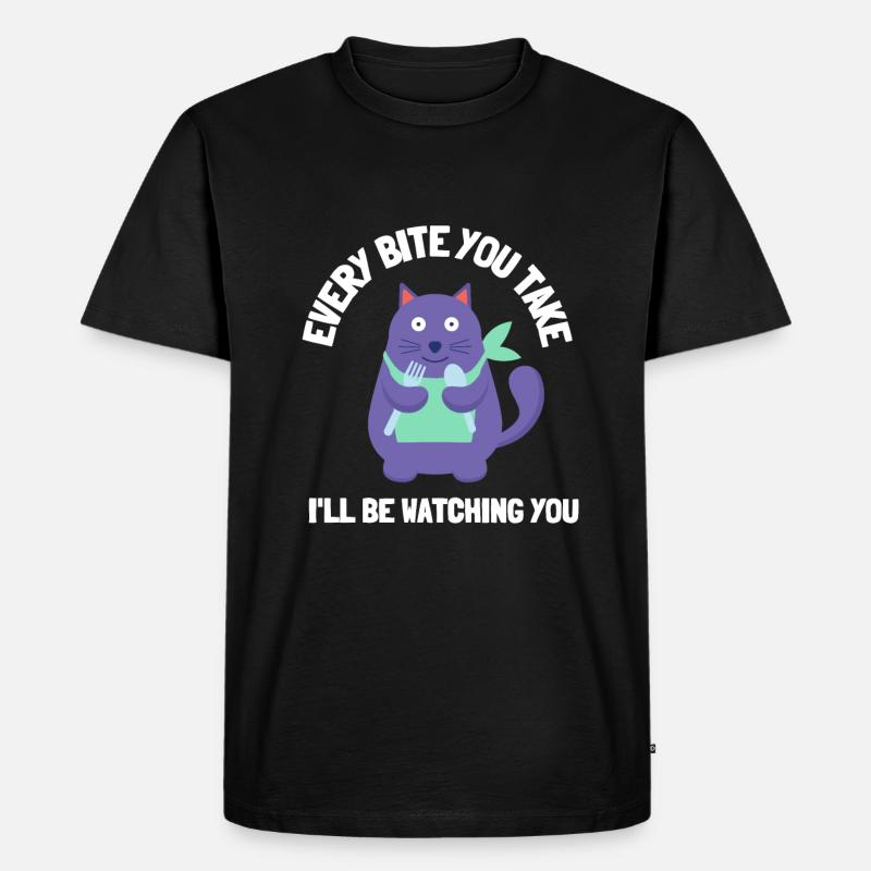 Fat Cat Obesity - Männer Premium Bio T-Shirt - Schwarz