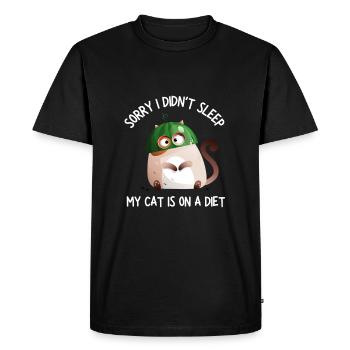 Fat Cat Obesity - Men's Premium Organic T-Shirt - black - Front - Nico (187cm)