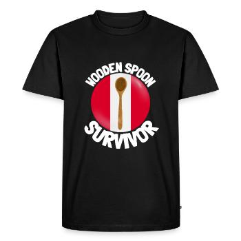 J’ai survécu à la cuillère de bois - Parenting - T-shirt Premium bio Homme - noir - Devant - Nico (187cm)