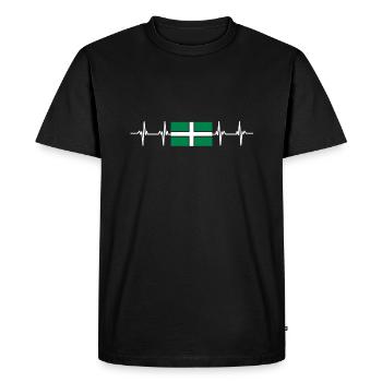 United Kingdom Devon Flag - Men's Premium Organic T-Shirt - black - Front - Nico (187cm)