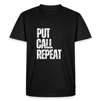 Trader de Trading d’Options de Volatilité - T-shirt Premium bio Homme - noir - Devant - Nico (187cm)