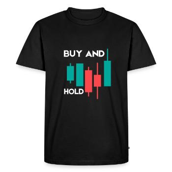 Stratégie d’investissement Buy and Hold - T-shirt Premium bio Homme - noir - Devant - Nico (187cm)