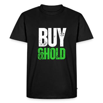Stratégie d’investissement Buy and Hold - T-shirt Premium bio Homme - noir - Devant - Nico (187cm)