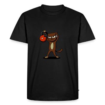 Kettlebell Workout Retro Fitness Gym - Men's Premium Organic T-Shirt - black - Front - Nico (187cm)
