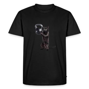 Kettlebell Workout Retro Fitness Gym - Men's Premium Organic T-Shirt - black - Front - Nico (187cm)