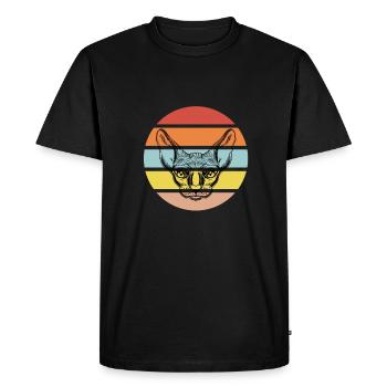 Sphynx Maman Chat Sans Poils Propriétaire de Chat - T-shirt Premium bio Homme - noir - Devant - Nico (187cm)