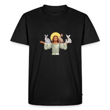 Sphynx Maman Chat Sans Poils Propriétaire de Chat - T-shirt Premium bio Homme - noir - Devant - Nico (187cm)