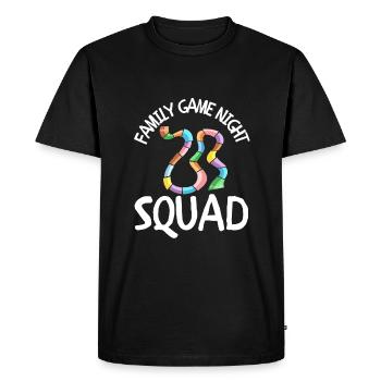 Soirée de jeu L’hôte pose une question Soirée de jeu - T-shirt Premium bio Homme - noir - Devant - Nico (187cm)