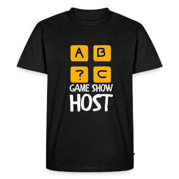 Soirée de jeu L’hôte pose une question Soirée de jeu - T-shirt Premium bio Homme - noir - Devant - Nico (187cm)