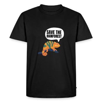 Save The Rainforest - Men's Premium Organic T-Shirt - black - Front - Nico (187cm)