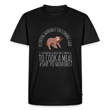 Save The Rainforest - Men's Premium Organic T-Shirt - black - Front - Nico (187cm)