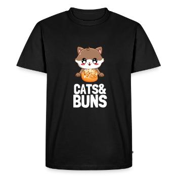 Rouleau à la cannelle et petits pains à la cannelle - T-shirt Premium bio Homme - noir - Devant - Nico (187cm)