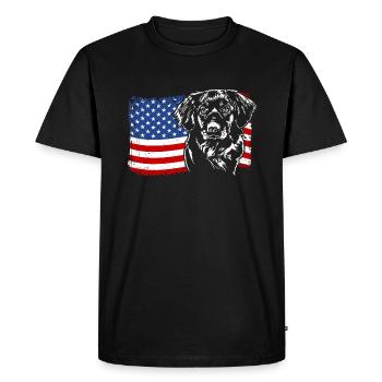 Nova Scotia Duck Tolling Retriever America Flag - Men's Premium Organic T-Shirt - black - Front - Nico (187cm)