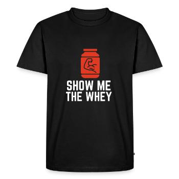 Afficher la poudre de protéine de lactosérum - T-shirt Premium bio Homme - noir - Devant - Nico (187cm)