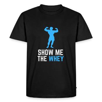 Afficher la poudre de protéine de lactosérum - T-shirt Premium bio Homme - noir - Devant - Nico (187cm)